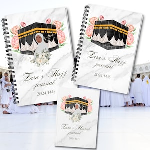 Personalised Islamic Hajj & Umrah Journal, Custom Arabic Name Notebook, muslim journal, quran, salah, dua journaling, umrah mubarak gift