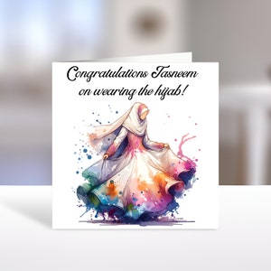Personalised Hijab Party Greeting Card, First Time Hijabi, Hijab Wearing Gift, Takleef Party, Muslim Girl, Muslimah, Baligha, islamic gifts