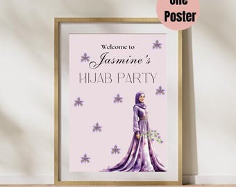Impresión personalizada para fiesta con hiyab: fiesta de chicas musulmanas, arte con hiyab, decoración para fiesta con hiyab, estampado musulmán con hiyab, fiesta con pañuelo, decoración con takleef