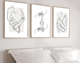 Romantischer Kunstdruck | Küssendes Paar Illustration für Verliebte | Hochzeitsgeschenk oder Geschenk für Paare