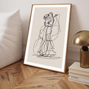 Dibujo vintage de bailarines | Arte de danza minimalista | regalo para una pareja | Arte elegante pareja de baile | arte de la habitación de la niña