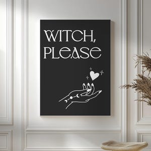 Witch Please Elegant Digital Download | Funny Witchy Quote Wall Art | Halloween feminin Minimaliste Printable art | Modern Autumn Home Décor