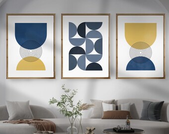 Set Di 3 Stampe Su Tela Boho Verde – Quadri Astratti Con Foglie, Per Soggiorno E Camera Da Letto (30x40 Cm)
