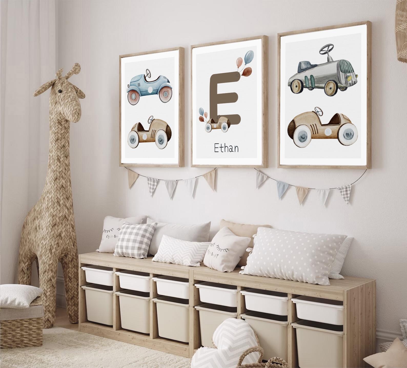 Personalized Boys Room Art | Vintage Race Car Boys Room Prints | Boys ...