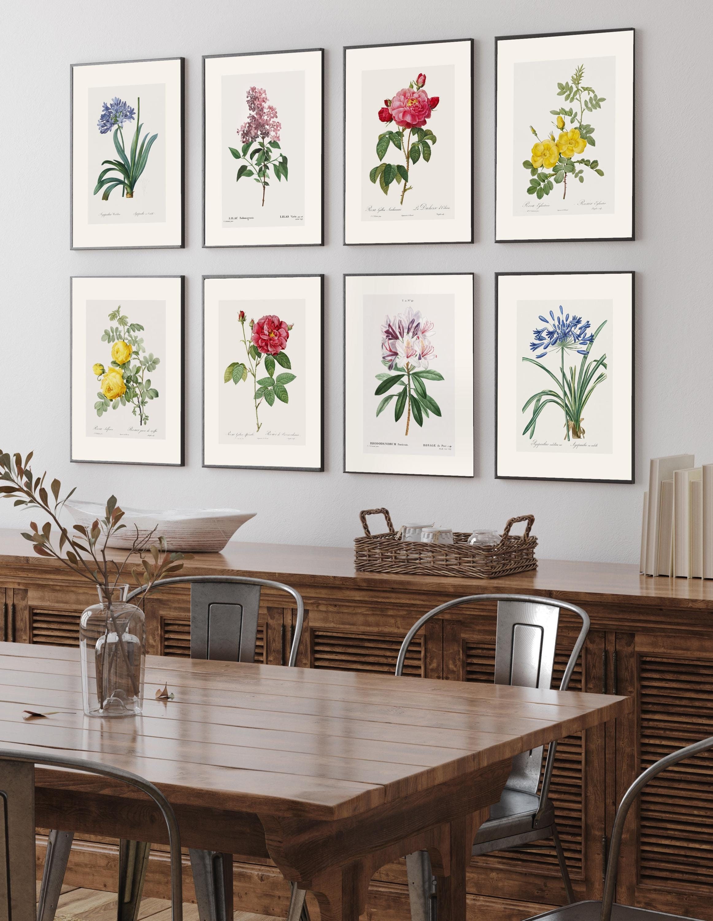 Set of 6 Vintage Wildflowers | Flower Cottagecore Print | Rustic Home ...