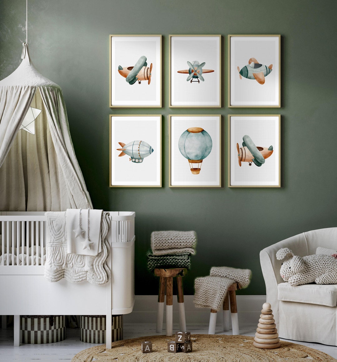 Cute Nursery Print | Airplane Art for Kids Room | Aviation Decor for ...