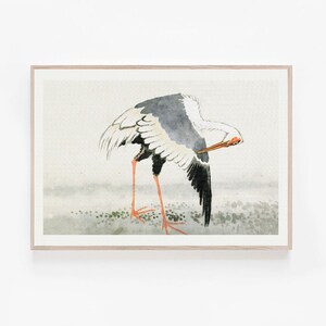 Vintage bird print neutral nursery decor Vintage stork drawing DIGITAL art French country art Neutral wall art japanese drawing image 9