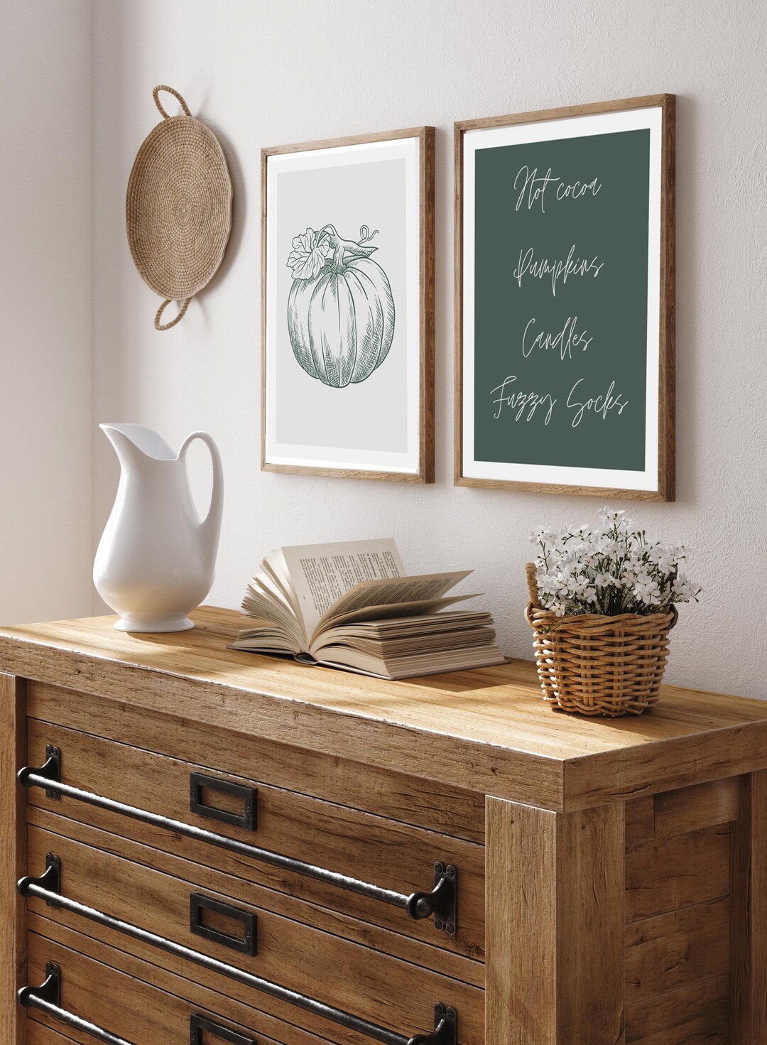 Vintage Autumn Pumpkin Still Life | Rustic Fall Kitchen Art Print ...