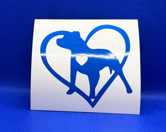 Dog with heart inside a heart  - Vinyl for pet lovers! | Many colors to choose from!