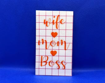 Wife mom boss - hearts  | Vinyl | Many colors to choose from!
