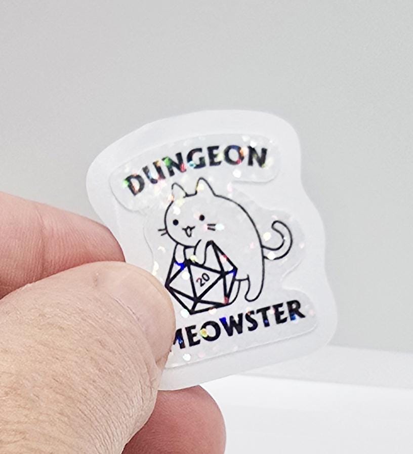 Meowser Sticker Deviantart Dungeon Meowster - - Permanent Sticker for Expressing Your Unique Style ...