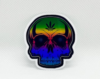 The Rasta Skull - cool skull sporting the herb - on holographic material