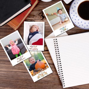 Modelos editáveis de fotos para as primeiras férias do bebê - Álbum ou encarte perfeito para bebês - Download instantâneo