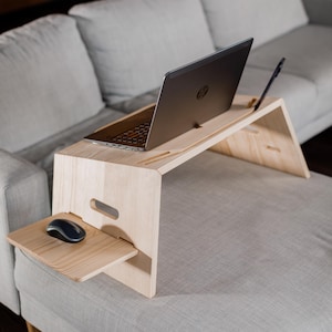 Escritorio plegable para computadora portátil, escritorio portátil de madera de pino, estación de trabajo para el hogar