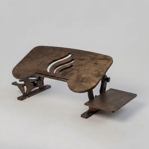 17-inch Laptop Stand, 50 deg. Tilt, Foldable Lap Desk, Portable Wood Laptop Desk for Bed, Work-from-Home Gift