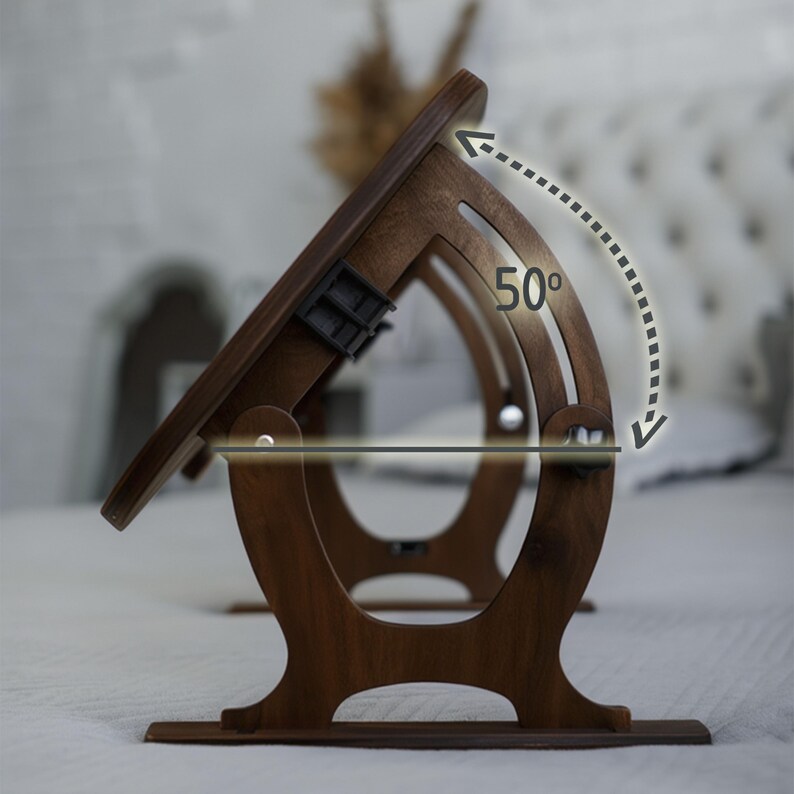 Copy for lcapote (Madeira) | 17-inch Laptop Stand, 50 deg. Tilt, Foldable Lap Desk, Portable Wood Laptop Desk for Bed, Work-from-Home Gift bild 5