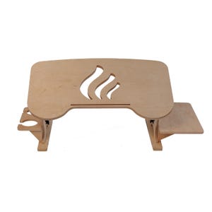 Copy for lcapote (Madeira) | 17-inch Laptop Stand, 50 deg. Tilt, Foldable Lap Desk, Portable Wood Laptop Desk for Bed, Work-from-Home Gift Natural