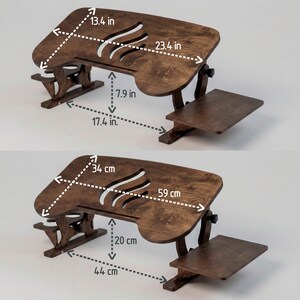 Copy for lcapote (Madeira) | 17-inch Laptop Stand, 50 deg. Tilt, Foldable Lap Desk, Portable Wood Laptop Desk for Bed, Work-from-Home Gift bild 2
