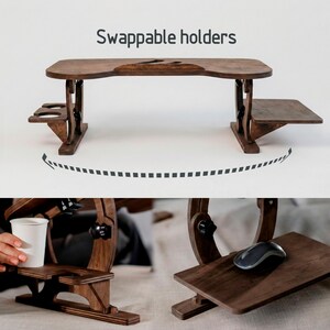 Copy for lcapote (Madeira) | 17-inch Laptop Stand, 50 deg. Tilt, Foldable Lap Desk, Portable Wood Laptop Desk for Bed, Work-from-Home Gift bild 9