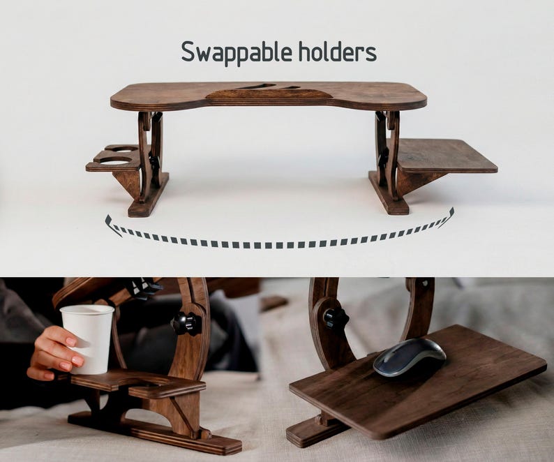 Copy for lcapote (Madeira) | 17-inch Laptop Stand, 50 deg. Tilt, Foldable Lap Desk, Portable Wood Laptop Desk for Bed, Work-from-Home Gift bild 9