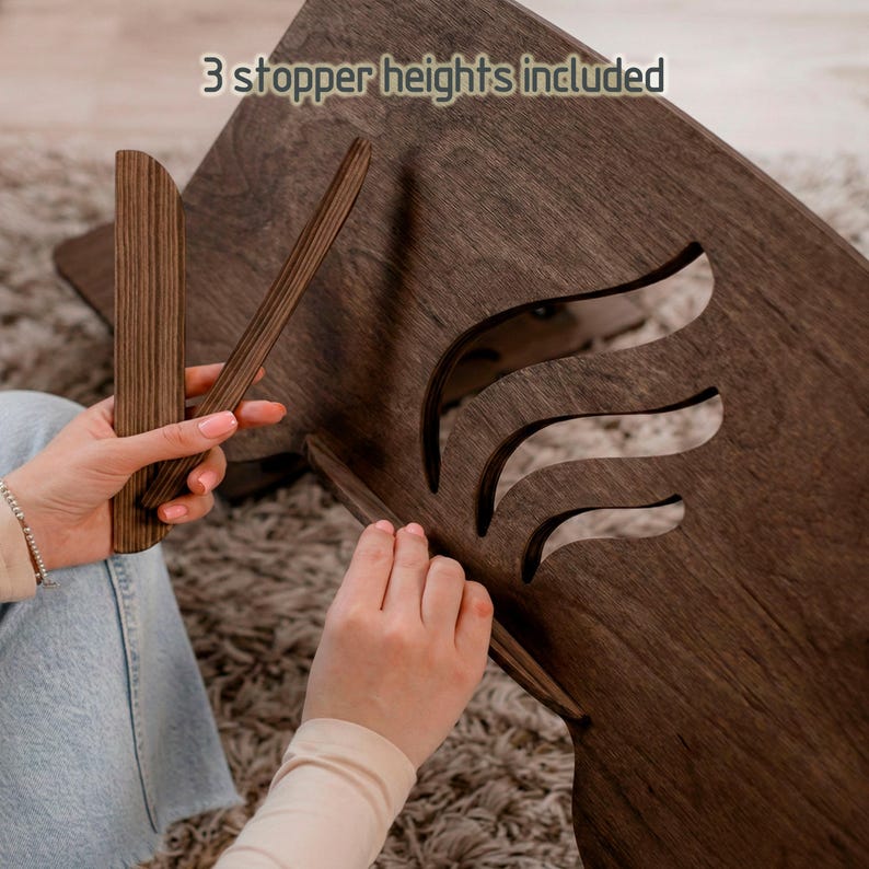 Copy for lcapote (Madeira) | 17-inch Laptop Stand, 50 deg. Tilt, Foldable Lap Desk, Portable Wood Laptop Desk for Bed, Work-from-Home Gift bild 12
