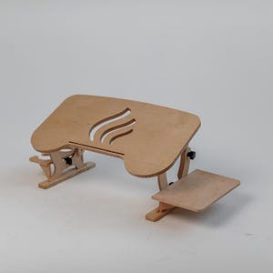 17 in. Laptop stand, 50 deg. tilt, Foldable lap desk, Portable wood lap desk, Laptop desk for bed, Work from home gift, Home workstation