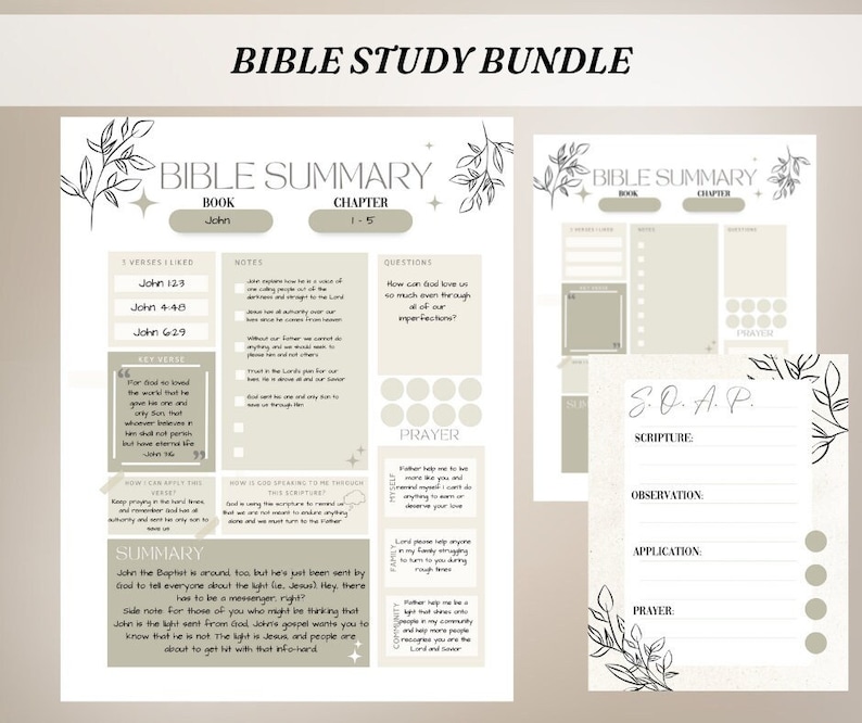 Bible Study Bundle Digital Bible Template Bible Summary SOAP Journal bible-study-bundle-digital-bible-template-bible-summary-soap-journal