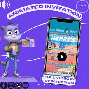 The Creature Cases Birthday Video Invitation, Creature Cases birthday invite, Creature cases birthday party, Creature Case printable