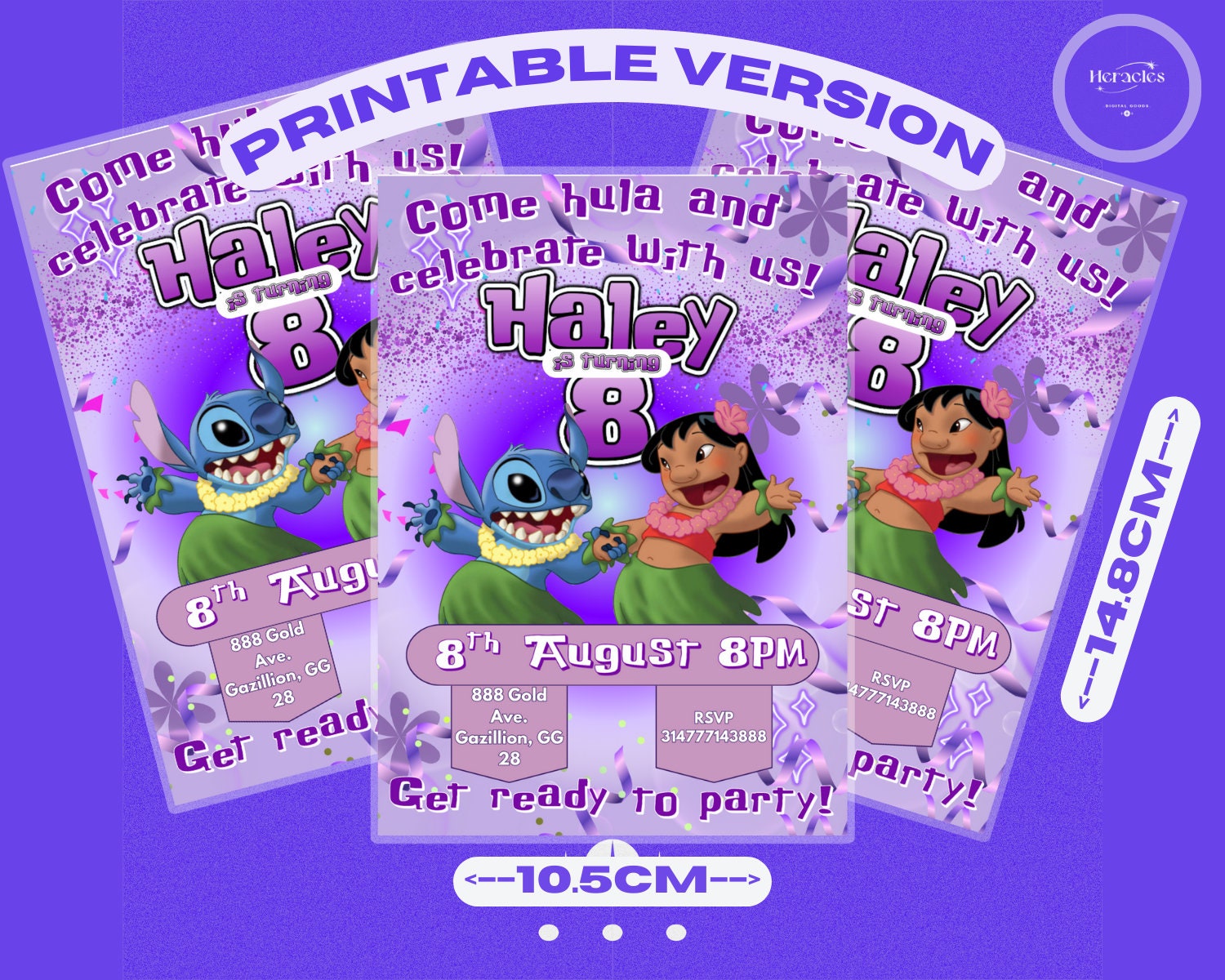 Lilo and Stitch Birthday Invitation Printable, Stitch Birthday ...