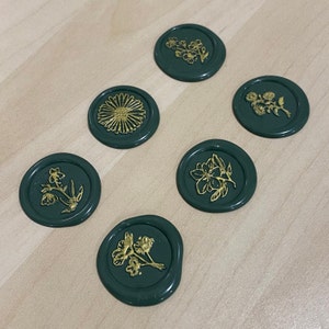 Premade Botonical Wax Seals, Peel and Stick
