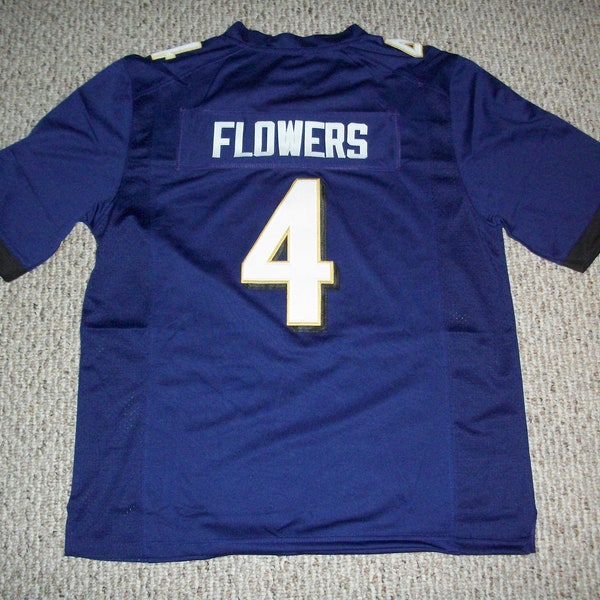 Zay Flowers #4 Jersey personalizado cosido Baltimore Púrpura Todos los tamaños para adultos