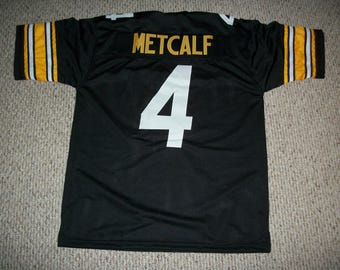 D.K. Metcalf #4 Sewn Stitched Custom Jersey Black Pittsburgh All Adult Sizes