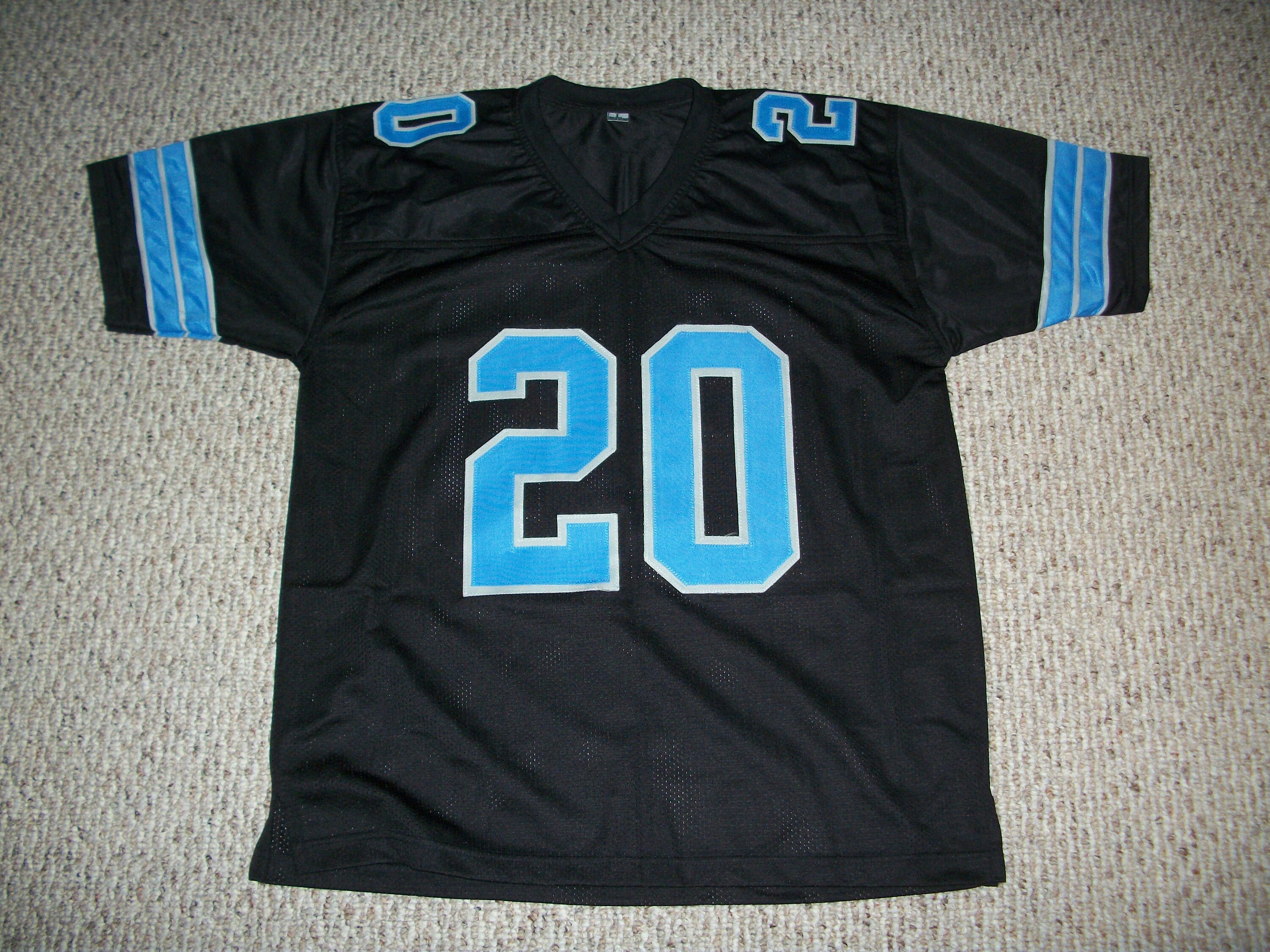 Barry Sanders 20 Genaht Genaht Custom Jersey Schwarz Detroit Alle ErwachsenengroBen Etsy