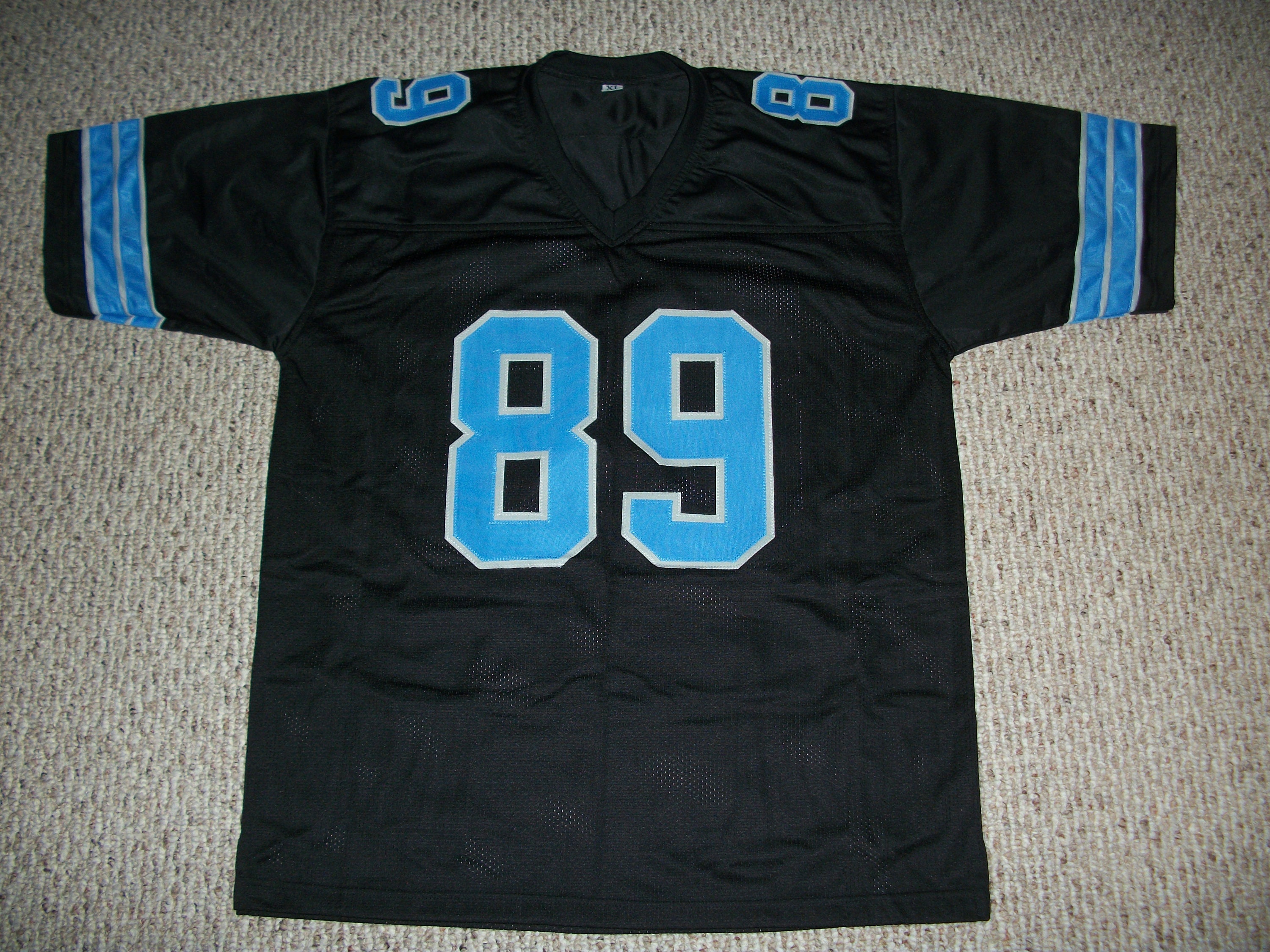 Dan Campbell #89 Sewn Stitched Custom Jersey Black Detroit All