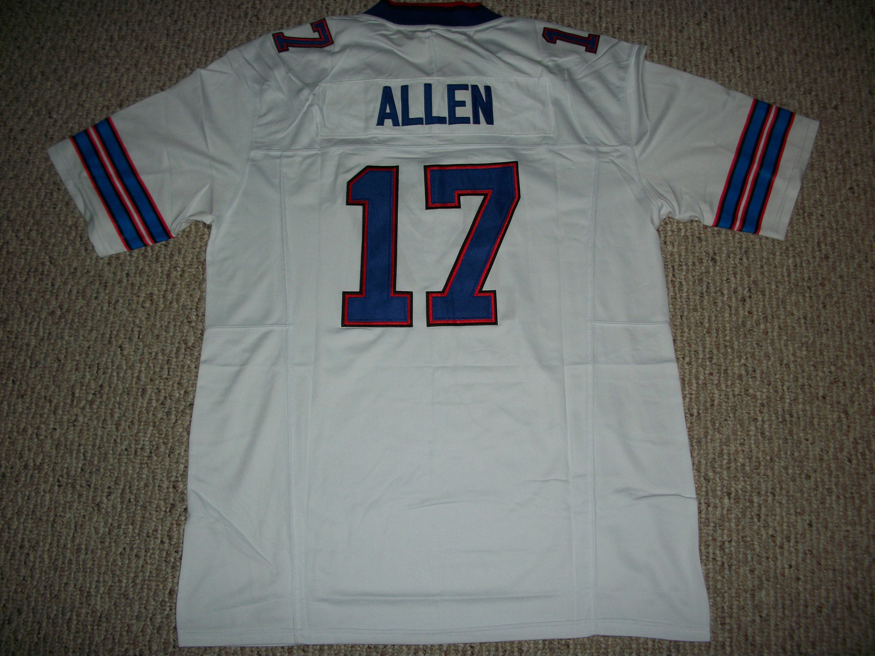 Josh Allen #17 Sewn Stitched Custom Jersey Current Style White
