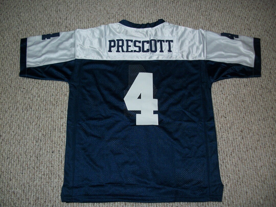 Dak Prescott #4 Sewn Stitched Custom Jersey Thanksgiving Blue Dallas All Adult Sizes - Etsy