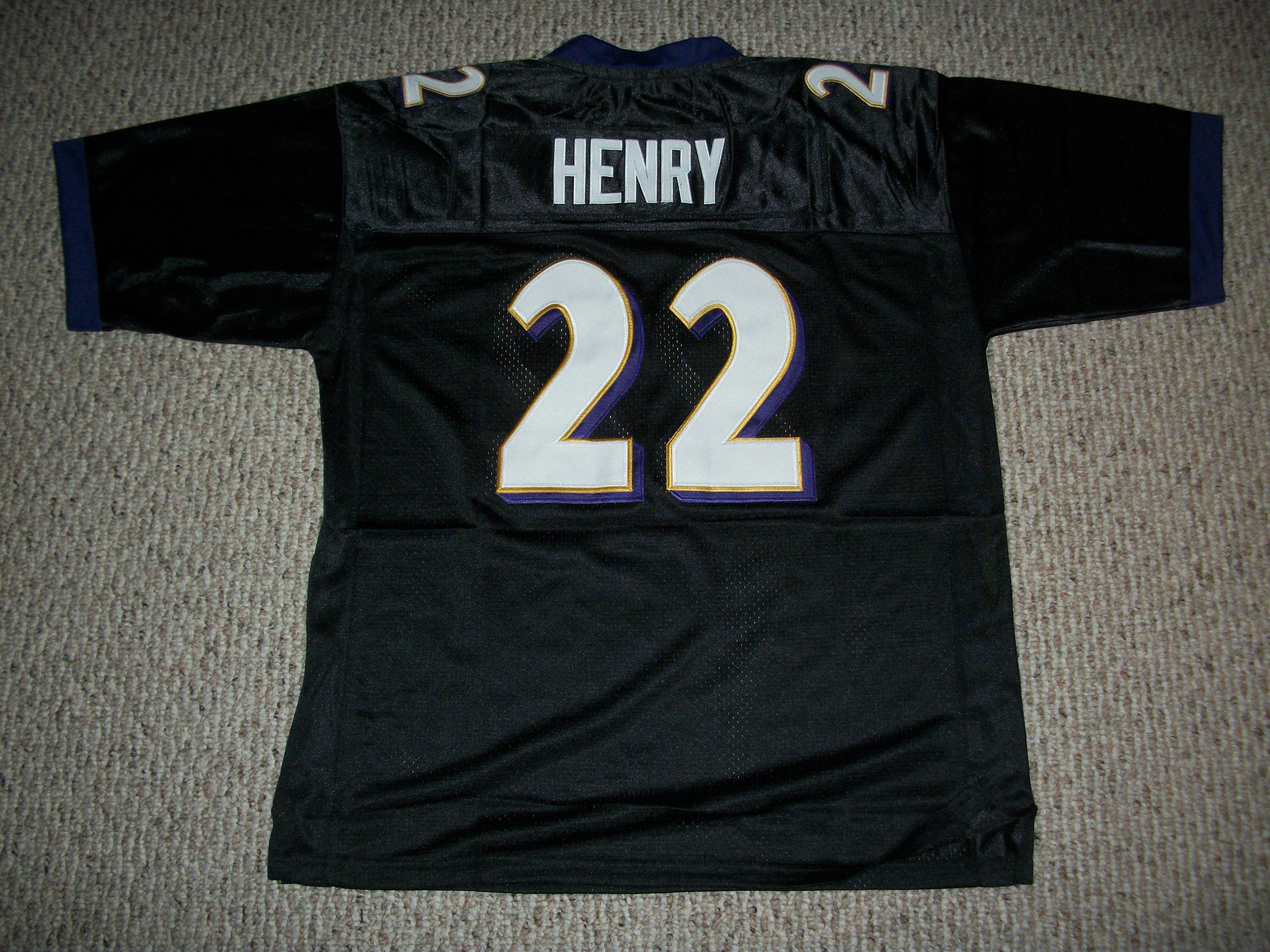 Derrick Henry #22 Sewn Stitched Custom Jersey Black Baltimore All