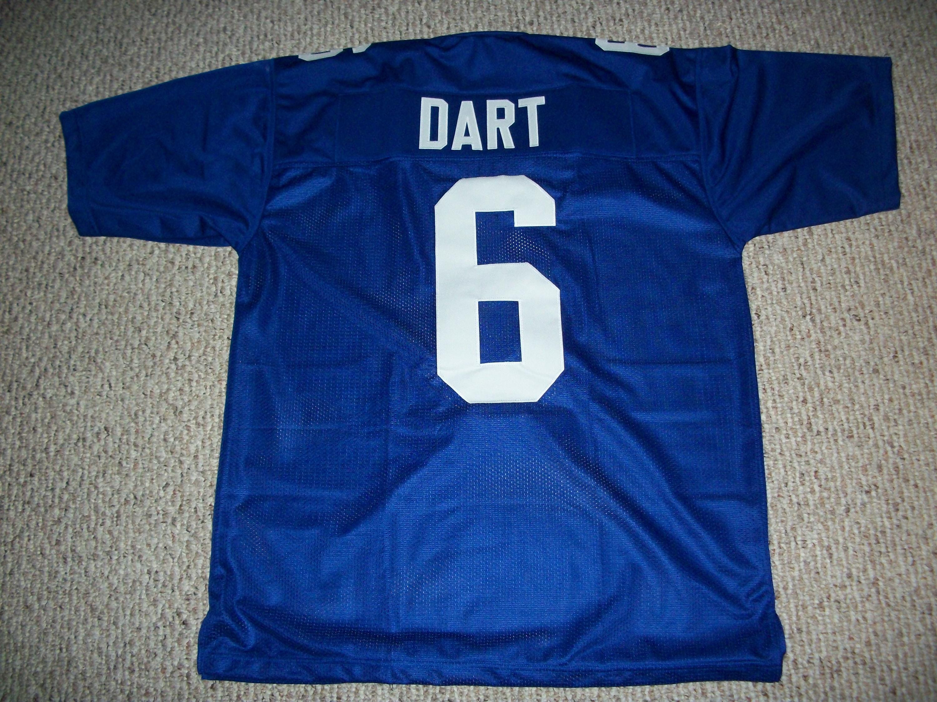 Jaxson Dart #6 Sewn Stitched Custom Jersey Blue New York All Adult