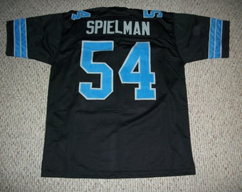 Maglia personalizzata cucita Chris Spielman #54 Detroit nera, tutte le taglie per adulti