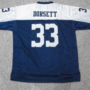 Tony Dorsett #33 Sewn Stitched Custom Jersey Thanksgiving Blue Dallas All Adult Sizes