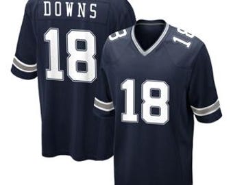 Caleb Downs genaaide custom jersey blauwe Dallas Alle volwassen maten **PREORDER**