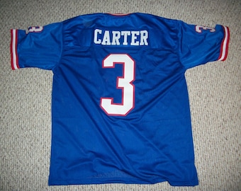 Abdul Carter #3 Sewn Stitched Custom Jersey Throwback Blue New York All Adult Sizes