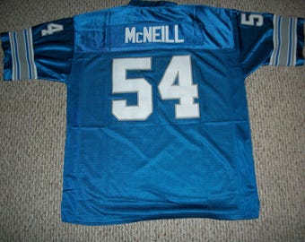 Maglia personalizzata cucita Alim McNeill #54 Detroit Throwback Blue, tutte le taglie per adulti