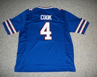 James Cook #4 Sewn Stitched Custom Jersey Blue Buffalo All Adult Sizes