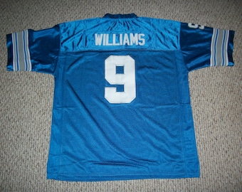 Maglia personalizzata cucita Jameson Williams #9 Detroit Throwback Blue, tutte le taglie per adulti