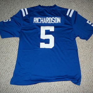 Anthony Richardson #5 Sewn Stitched Custom Jersey Blue Indianapolis All Adult Sizes