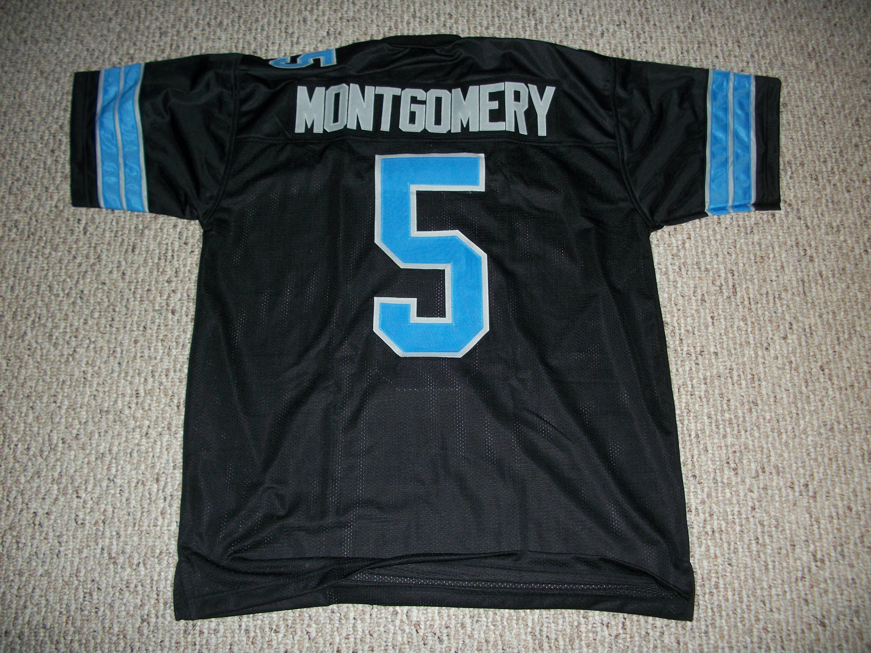 David Montgomery #5 Sewn Stitched Custom Jersey Detroit Black New