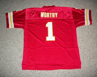 Xavier Worthy #1 Sewn Stitched Custom Jersey Red Kansas City All Adult Sizes