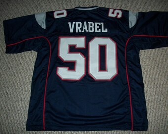 Mike Vrabel #50 Sewn Stitched Custom Jersey Blue New England All Adult Sizes