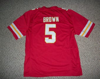 Jersey Hollywood Brown #5 cosido y personalizado, Kansas City Red, todas las tallas para adultos